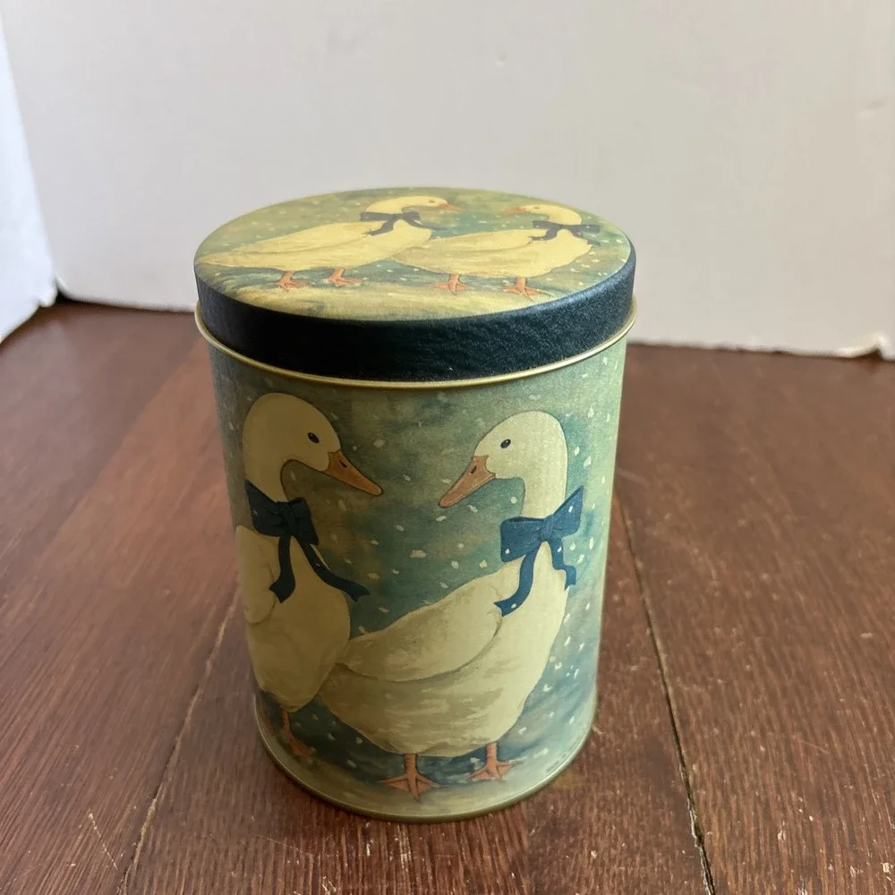 Vintage‎ Blue Bow Nesting Goose Canisters Tins 80s Country Farmhouse